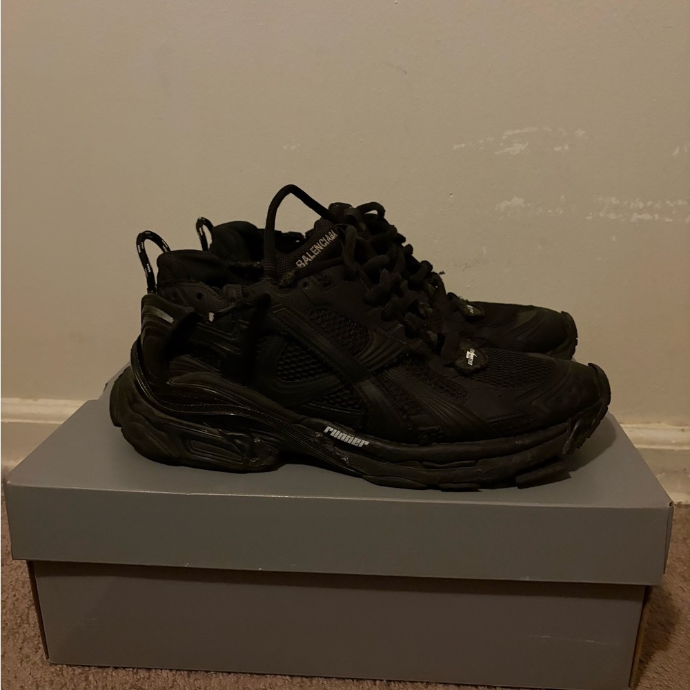 Balenciaga Men's Black Mesh Sneakers